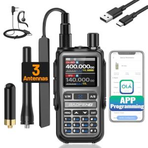 Baofeng Radio UV-5R Mini Ham Radio Long Range Two Way Radio NOAA Weather Radio Rechargeable Walkie Talkies Dual PTT APP Programming Copy Frequency 999CH with USB-C Charging Survival Radio