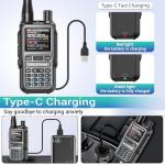 Baofeng Radio UV-5R Mini Ham Radio Long Range Two Way Radio NOAA Weather Radio Rechargeable Walkie Talkies Dual PTT APP Programming Copy Frequency 999CH with USB-C Charging Survival Radio