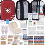 Mini First Aid Kit - 144pcs Emergency Medical Kit with Water-Resistant Hard Case for Home, Travel, & Outdoor Emergencies - Portable First Aid Supplies for Minor Cuts, Scrapes, Burns, Bites & Stings
