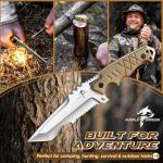 Purple Dragon Fixed Blade Knife - Tanto Knife with D2 Steel Blade and G10 Handle - Camping Knives with Sheath for Bushcraft, Survival, Hiking - Ideal Gift for Men