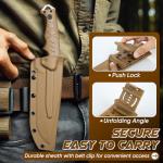 Purple Dragon Fixed Blade Knife - Tanto Knife with D2 Steel Blade and G10 Handle - Camping Knives with Sheath for Bushcraft, Survival, Hiking - Ideal Gift for Men