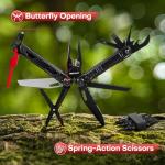 WETOLS Multitool with Pocket Knife, 27-in-1 Stainless Steel Needle Nose Pliers with Screwdrivers, Self-locking Multi tool EDC Gear with Sheath, Ideal for Survival, Outdoor, Camping