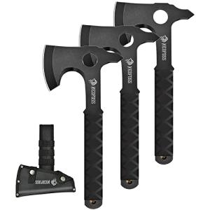 NedFoss Throwing Axe Set, 10.2'' Full Tang Throwing Hatchet with Sheath, Updated TPR Rubber Wrapped Handle, Perfect for Competition and Recreation
