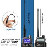 [Chirp Compatible] BAOFENG UV-5G Plus GMRS Handheld Radio, Long Range Rechargeable Two Way Radio, 999 Channels, with NOAA Weather Receiving, 2500mAh Battery USB-C Port, 8" & 15.5" Antennas, 2 Pack