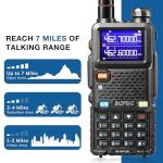 [Chirp Compatible] BAOFENG UV-5G Plus GMRS Handheld Radio, Long Range Rechargeable Two Way Radio, 999 Channels, with NOAA Weather Receiving, 2500mAh Battery USB-C Port, 8" & 15.5" Antennas, 2 Pack