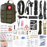 Gifts for Man Dad Husband, 210 PCS Survival First Aid kit, Professional Survival Gear Camping Essentials Emergency Medical Goods for Camping Boat Home Car Disaster Adventure (Khaki)