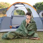 Amazon Basics 40°F Cool Weather Two-Person Sleeping Bag, 87 Inches x 59 Inches, Olive Green
