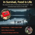 LoDinpo Emergency Fishing Kit with Tackle Box,Survival Fishing Gear with Hooks,Soft Baits,Hard Lures,Fishing Line,Floats&Knife–Compact Survival Fishing Kit for Outdoor Camping,Hiking&Bushcraft