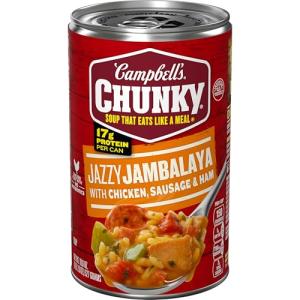 Campbell’s Chunky Soup, Jazzy Jambalaya with Chicken, Sausage and Ham Soup, 18.6 Oz Can