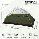 Bessport Camping Tent 1 Person Tent Waterproof Two Doors Backpacking Tent Easy Setup Lightweight for Outdoor, Hiking Mountaineering Travel