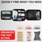 Heltrek Trauma Kit, Compact Tactical IFAK Emergency Survival First Aid Kits Hemostatic Combat Wound Care Molle Pouch with Israeli Bandage, Chest Seal, Splint for Military, Black