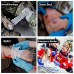 Heltrek Trauma Kit, Compact Tactical IFAK Emergency Survival First Aid Kits Hemostatic Combat Wound Care Molle Pouch with Israeli Bandage, Chest Seal, Splint for Military, Black