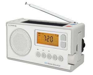 C. Crane CCRadio Solar with Bluetooth Receiving, Emergency Crank NOAA Weather AM/FM– Multi Powered Radio - Built in LED Flashlight and Cellphone Charger