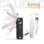 ROXON S503G 9 in 1 Mini Multi Tool EDC Pocket Knife Multitool with G10 Handle,Scissors,Screwdriver,Threader,Awl, Flat Screwdriver,Ruler,Tweezers for Outdoors Fishing Camping,Gifts for Men