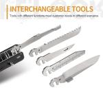 ROXON S503G 9 in 1 Mini Multi Tool EDC Pocket Knife Multitool with G10 Handle,Scissors,Screwdriver,Threader,Awl, Flat Screwdriver,Ruler,Tweezers for Outdoors Fishing Camping,Gifts for Men