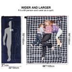 REDCAMP Cotton Flannel Sleeping Bag for Camping, 50F/10C 3-Season Warm and Comfortable, Envelope Blue 3lbs(75"x33")