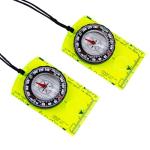 Abvsdu 2 Pieces Orienteering Compass, Superior Hiking Survival Compass for Kids, Hiking Backpacking Compass Scouts Navigation Compass Waterproof Map Reading Compass for Outdoor Camping, ‎Green
