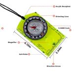 Abvsdu 2 Pieces Orienteering Compass, Superior Hiking Survival Compass for Kids, Hiking Backpacking Compass Scouts Navigation Compass Waterproof Map Reading Compass for Outdoor Camping, ‎Green
