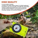Abvsdu 2 Pieces Orienteering Compass, Superior Hiking Survival Compass for Kids, Hiking Backpacking Compass Scouts Navigation Compass Waterproof Map Reading Compass for Outdoor Camping, ‎Green
