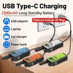 Walkie Talkies Long Range for Adults,Rechargeable Walkie Talkie 22 FRS NOAA Family Walky Talky 2 Way Radio with Earpiece Dual PTT 1500mAh Battery VOX Type-C Charging for Camping Hiking Cruise,4Pack