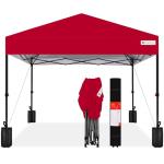 Best Choice Products 10x10ft 1-Person Setup Pop Up Canopy Tent Instant Portable Shelter w/ 1-Button Push, Case, 4 Weight Bags - Red