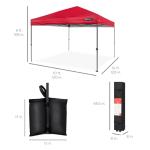 Best Choice Products 10x10ft 1-Person Setup Pop Up Canopy Tent Instant Portable Shelter w/ 1-Button Push, Case, 4 Weight Bags - Red
