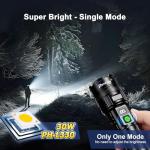 Rechargeable Flashlights 10000 High Lumens Single One Mode Super Bright, High Powered LED Flashlight USB C, High Beam 3280 ft Long Lasting Powerful Heavy Duty Strong Flash Light For Security Hiking
