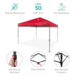 Best Choice Products 10x10ft 1-Person Setup Pop Up Canopy Tent Instant Portable Shelter w/ 1-Button Push, Case, 4 Weight Bags - Red