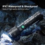 Rechargeable Flashlights 10000 High Lumens Single One Mode Super Bright, High Powered LED Flashlight USB C, High Beam 3280 ft Long Lasting Powerful Heavy Duty Strong Flash Light For Security Hiking