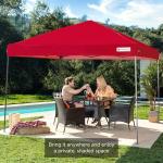 Best Choice Products 10x10ft 1-Person Setup Pop Up Canopy Tent Instant Portable Shelter w/ 1-Button Push, Case, 4 Weight Bags - Red