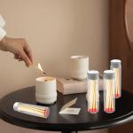 TANEMUDO 52 Pcs Empty Matches Jars with Striker Stickers, 3.15 x 0.87 Inch Blank Match Boxes for Wedding, Baby Shower, Graduation, Party Favors Supplies