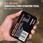 VitarayX Ferro Rod Fire Starter Survival Tool – All-in-One Flint and Steel Fire Starter Kit, Waterproof Firestarter for Camping, Hunting, Bushcraft, Hiking & Emergency Preparedness