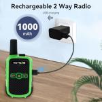 Retevis RT15 Walkie Talkies, Portable FRS Two Way Radios Rechargeable, Durable, Compact, VOX Handsfree, Mini Walkie Talkies for Adults and Kids, Traveling, Camping, Hiking (3 PCS)