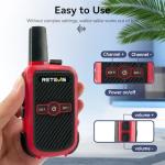 Retevis RT15 Walkie Talkies, Portable FRS Two Way Radios Rechargeable, Durable, Compact, VOX Handsfree, Mini Walkie Talkies for Adults and Kids, Traveling, Camping, Hiking (3 PCS)
