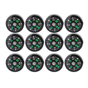 12Pcs Button Compass, Oil Filled Mini Pocket Button Compass for Camping, Hiking, Boating, Survival Bracelets Button Small