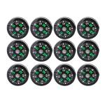 12Pcs Button Compass, Oil Filled Mini Pocket Button Compass for Camping, Hiking, Boating, Survival Bracelets Button Small