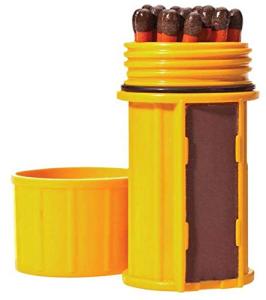 UCO Stormproof Match Kit with Waterproof Case, 25 Stormproof Matches and 3 Strikers - Yellow