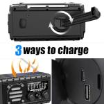 TFTDOUP Emergency Radio Hand Crank Solar, AM/FM/SW NOAA Weather Radio Built-in 20000mah Large Battery Powered,Type-C Charger,Flashlight, Reading Light,SOS, Compact & Portable for Camping/Emergencies