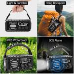 TFTDOUP Emergency Radio Hand Crank Solar, AM/FM/SW NOAA Weather Radio Built-in 20000mah Large Battery Powered,Type-C Charger,Flashlight, Reading Light,SOS, Compact & Portable for Camping/Emergencies