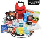 250 PCS Waterproof First Aid Kit, Roll Top Reflective Boat Dry Bag Bug Out Bags, Emergency Medical Kit Ideal for Boating, Camping, Fishing, Kayaking, Floating, Red