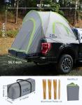 JOYTUTUS Pickup Truck Tent 5ft 2.0, Waterproof PU2000mm Double Layer for 2 Person, Portable Truck Bed Tent with Rainfly, Green, Aluminum Pole