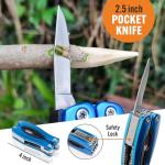 15-in-1 Multitool with Safety Lock, Stainless Steel Pocket Knife & Pliers, Compact EDC Multi Tool, Spring Loaded for Camping, Hiking, Fishing, Outdoors, Survival, Gift for Men, Dad, Husband, Boyfriend
