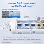 Waterdrop Electric Water Filter Pitcher, Reduce 99.6% of Lead and 45+ Impurities, 200-Gallon Rechargeable Water Dispenser, Instant 15-Cup Countertop System, NSF/ANSI 401&53&42&372, NOT Reduce TDS