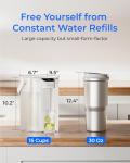 Waterdrop Electric Water Filter Pitcher, Reduce 99.6% of Lead and 45+ Impurities, 200-Gallon Rechargeable Water Dispenser, Instant 15-Cup Countertop System, NSF/ANSI 401&53&42&372, NOT Reduce TDS