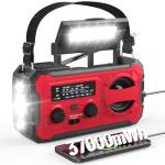 NITIGO 10000mAh Emergency Radio, NOAA Weather Radio with AM/FM, 37000mWh Rechargeable Phone Power, USB/Solar/Hand Crank Charging, LED Flashlight, SOS Alarm, Reading Lamp for Indoor/Outdoor Emergencies