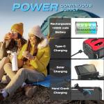 NITIGO 10000mAh Emergency Radio, NOAA Weather Radio with AM/FM, 37000mWh Rechargeable Phone Power, USB/Solar/Hand Crank Charging, LED Flashlight, SOS Alarm, Reading Lamp for Indoor/Outdoor Emergencies