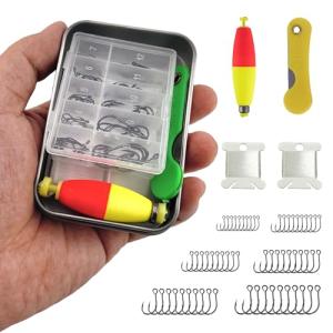 LoDinpo Mini Survival Fishing Kit–Compact Emergency Fishing Gear with Hooks,Line&Floats–Pocket Fishing Kit for Camping,Hiking,Backpacking,Bushcraft&Bug Out Bag–Great Gift for Men,Dads&Preppers