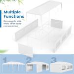 Tangkula Heavy Duty Party Tent - 10x30 Ft White Event Tent with 6 Sidewalls & 2 Zippered Doors, Ideal for Outdoor Weddings, Parties & Backyard Events