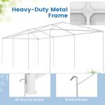 Tangkula Heavy Duty Party Tent - 10x30 Ft White Event Tent with 6 Sidewalls & 2 Zippered Doors, Ideal for Outdoor Weddings, Parties & Backyard Events
