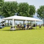Tangkula Heavy Duty Party Tent - 10x30 Ft White Event Tent with 6 Sidewalls & 2 Zippered Doors, Ideal for Outdoor Weddings, Parties & Backyard Events